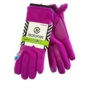 Isotoner Active SmarTouch Gloves Womens Size S Pink Fleece Microluxe Touchscreen
